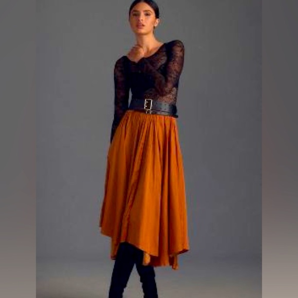 NWOT | By Anthropologie Sleek A-line Skirt in Copper